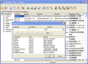 Default Font and Charset settings for languages